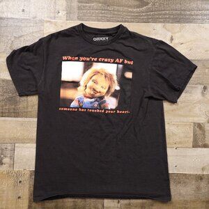 Chucky‎ shirt Halloween horror film memes women's medium black spooky funny